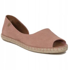 Verbena Cruz Suede D'Orsay Peep-Toe Espadrille Flats